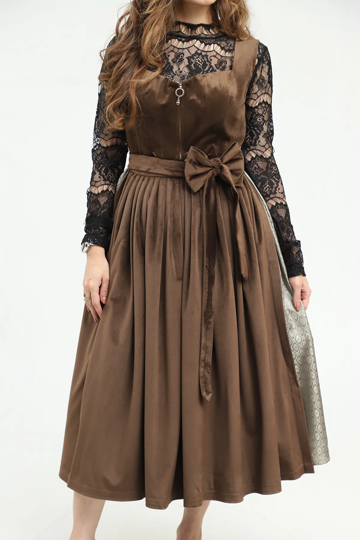 Brown German Dirndl Dress - Image 2