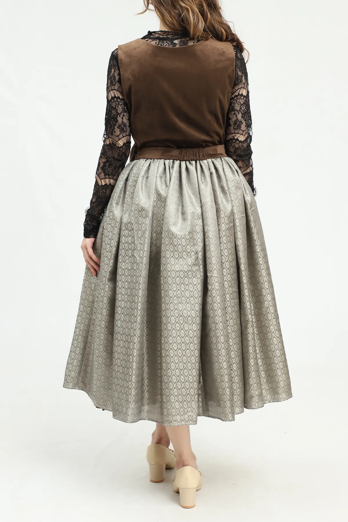 Brown German Dirndl Dress - Image 3