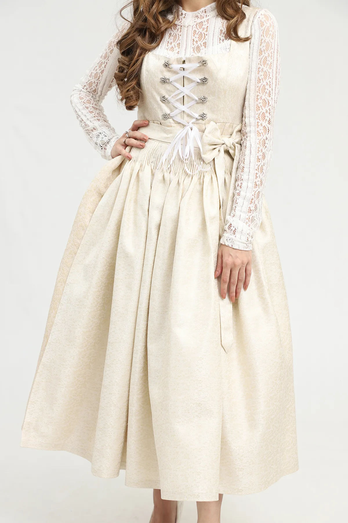 Off White german Dirndl Dress - Image 3