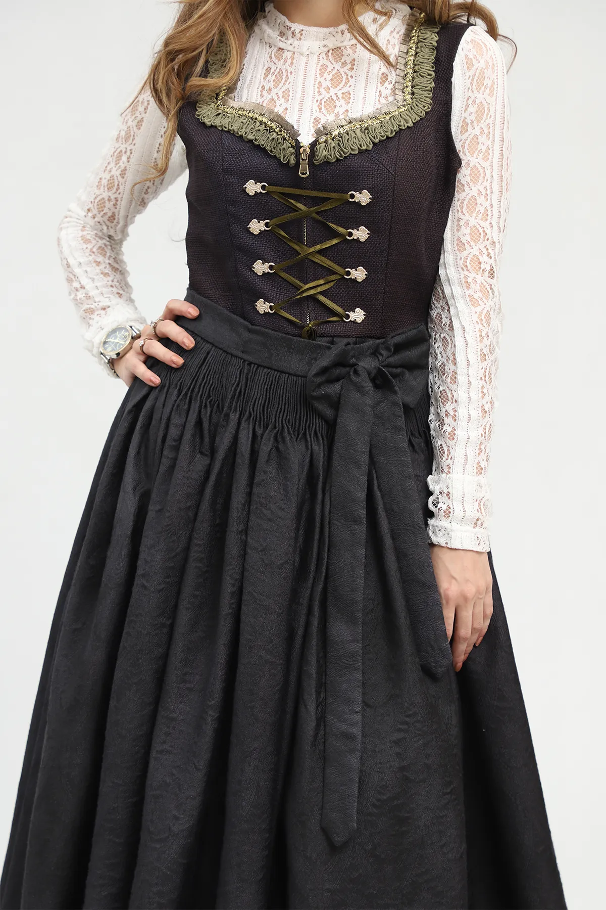 Radiant Black German Dirndl Dress - Image 3